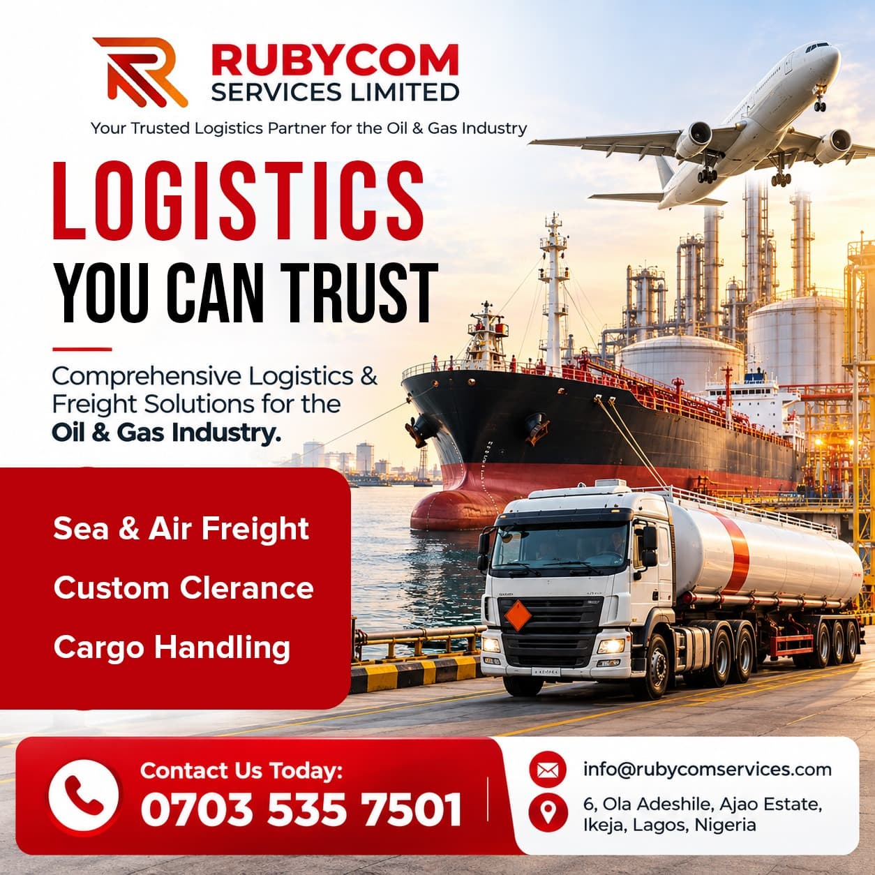 Rubycom Limited Scale Up Oil and Gas Logistics With Global Cargo Services