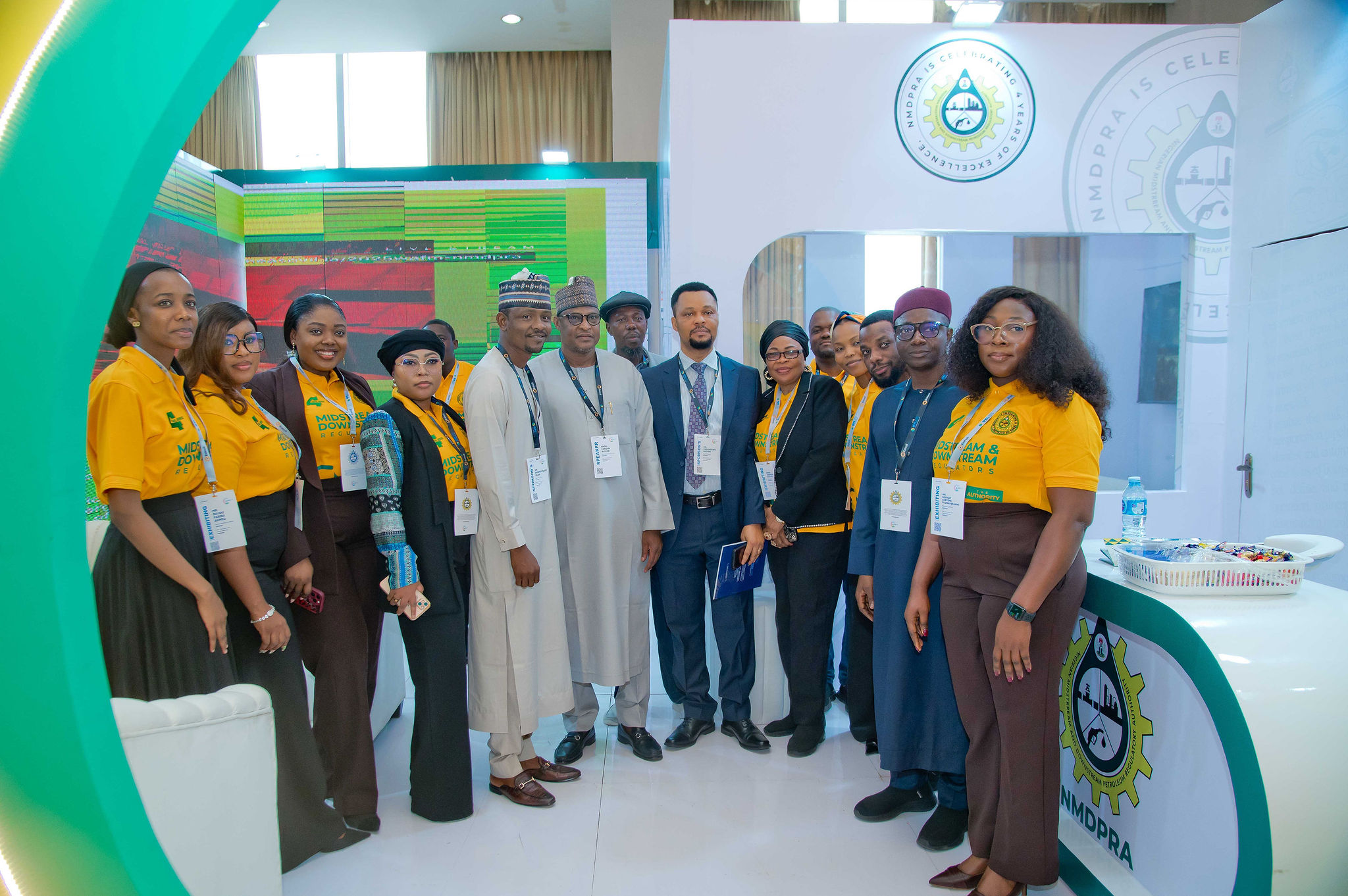 Exhibitors and delegates at a stand during OTL Africa